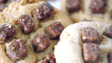 close-up of chocolate chip cookies