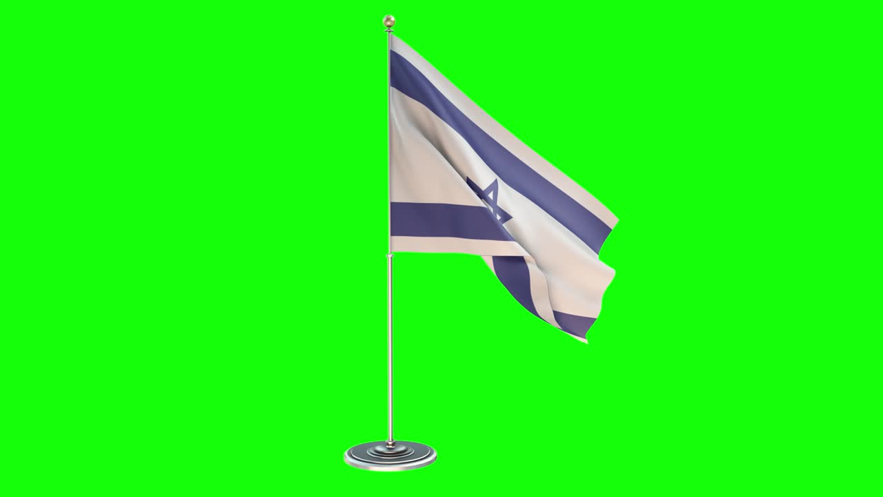 이스라엘 3d 일러스트: 크로마 키를 가진 기둥에 흔들리는 발