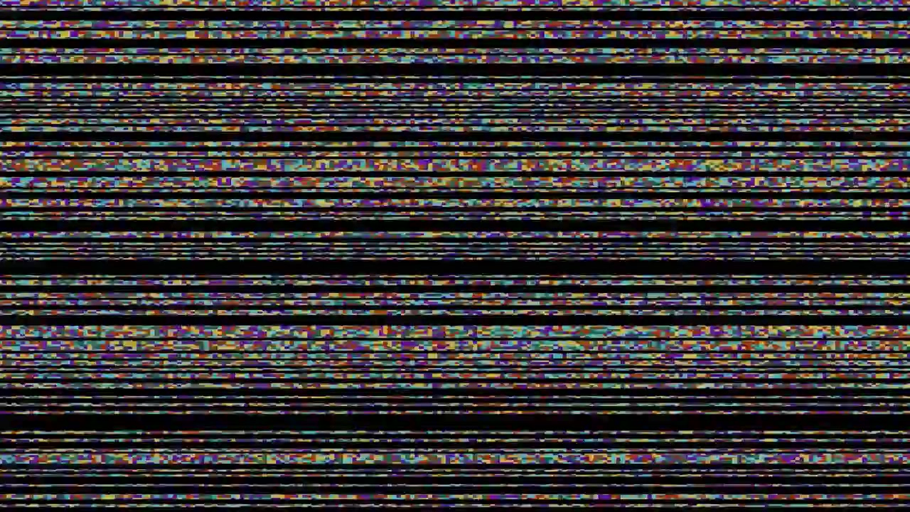 Digital Glitch and Static Noise Effect on Black Background