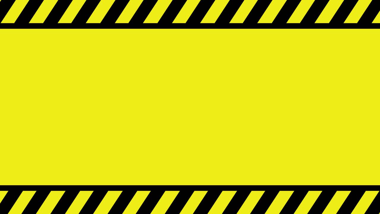 Yellow Caution Warning Background with Striped Borders