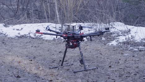 drone in a snowy field