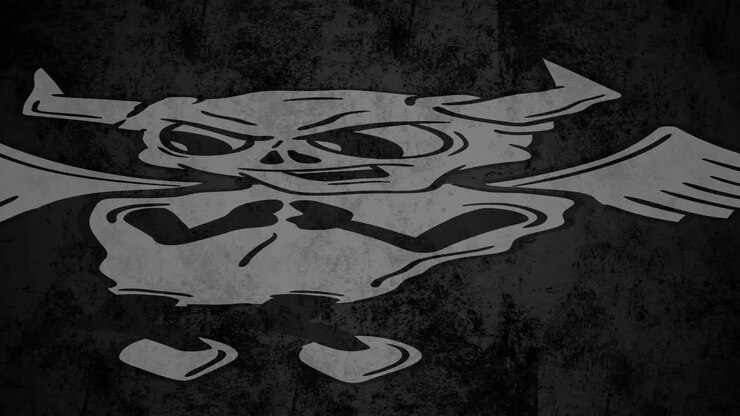 Animasi iblis dengan latar belakang abu-abu