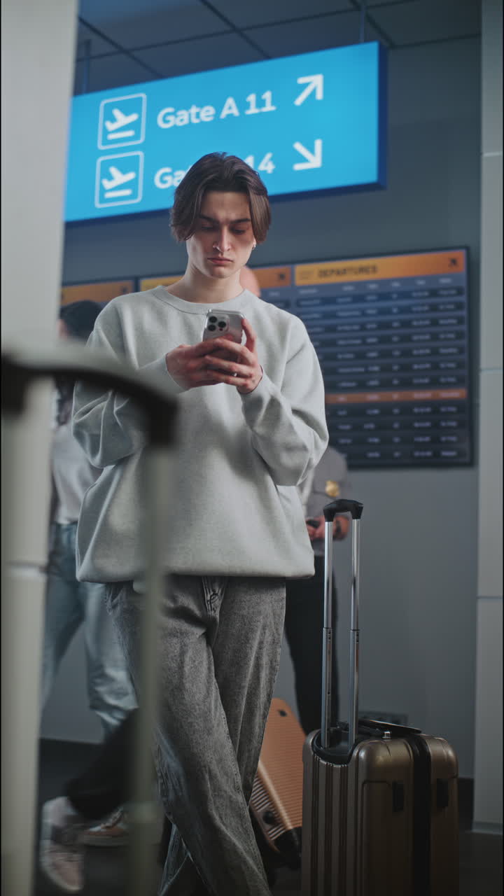 Person at Airport Waiting for Flight