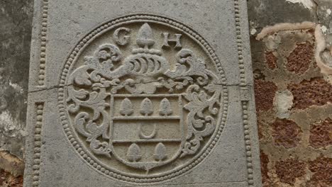 st paul's church melaka malacca malaysia detail shot heraldic