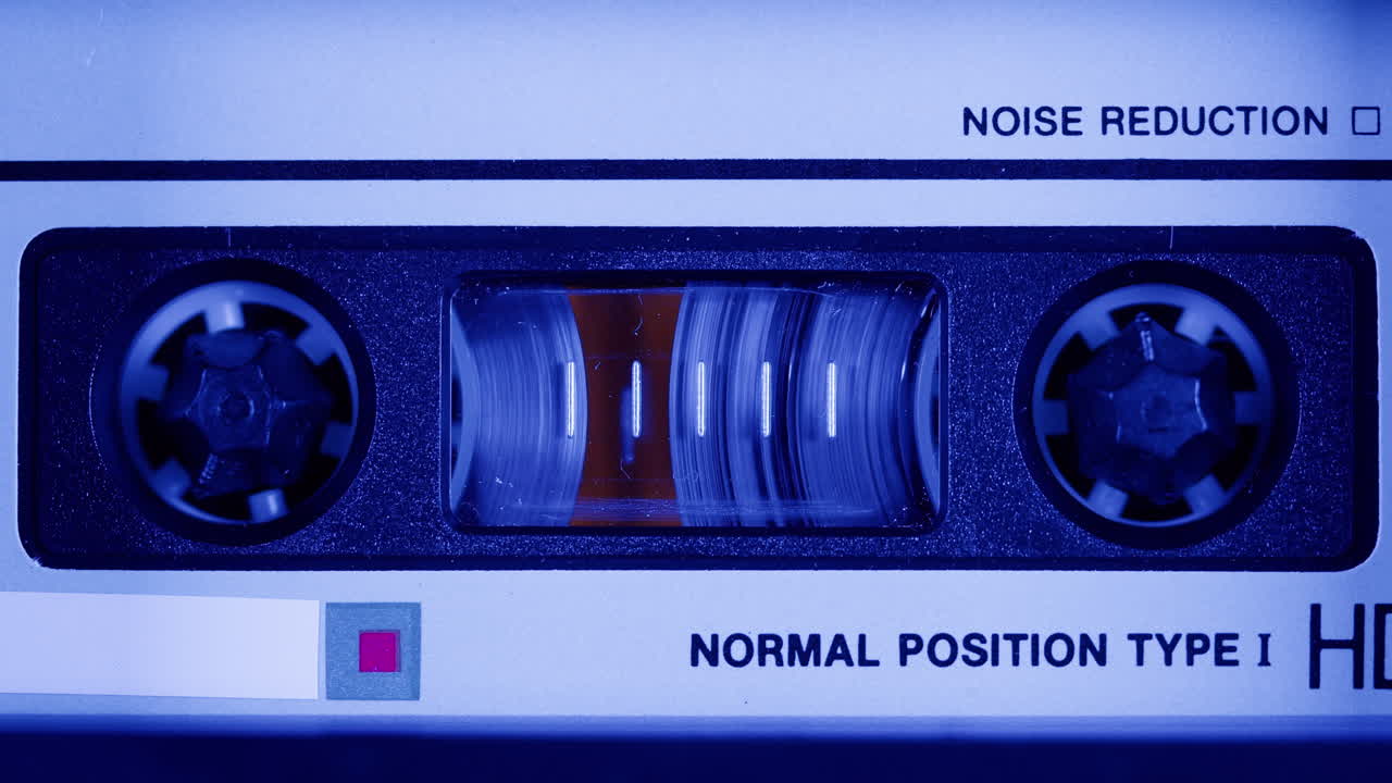오디오 카세트 테이프의 클로즈업