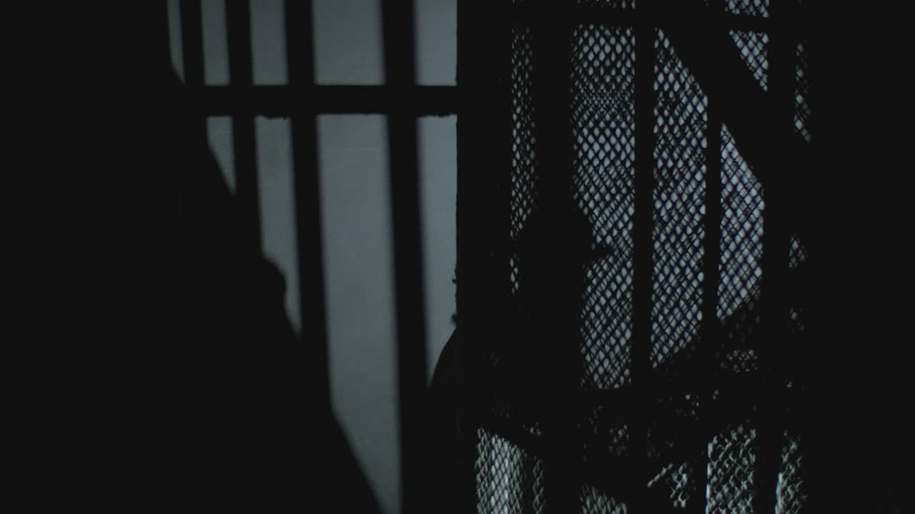 silueta en una celda de prisión