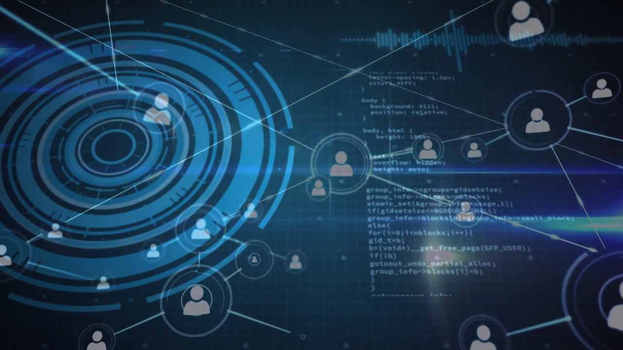 Animation of network of connections over data processing