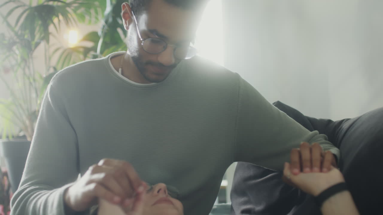Loving Couple Resting at Home