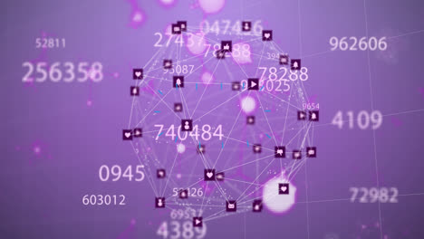 Animación-De-Números-Cambiantes-Sobre-Puntos-Conectados-Que-Forman-Un-Globo-Y-Nucleótidos