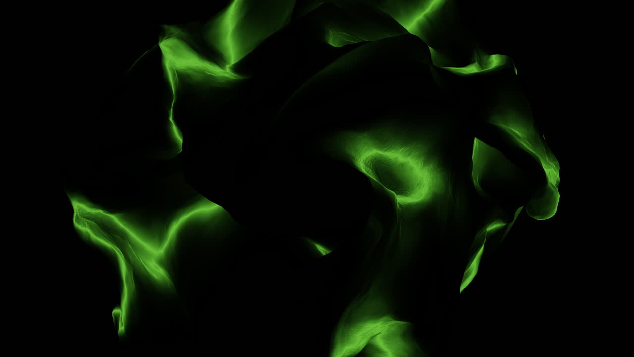 струящиеся зеленые мистические облака на черном пространстве