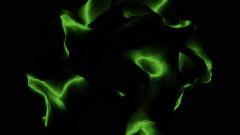nubes místicas verdes que fluyen en el espacio negro
