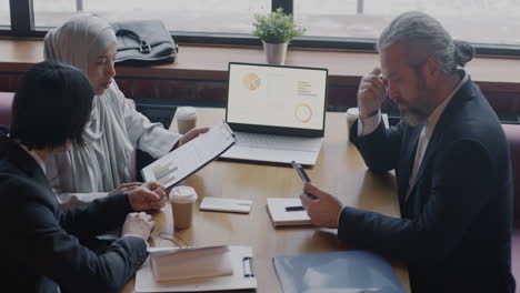 business meeting in a cafe
