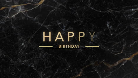 금색과 검은색 대리석 패턴의 생일 축하합니다