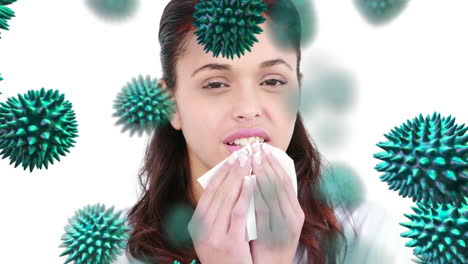 digital composite of a man sneezing