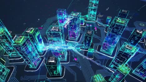 digital futuristic cityscape