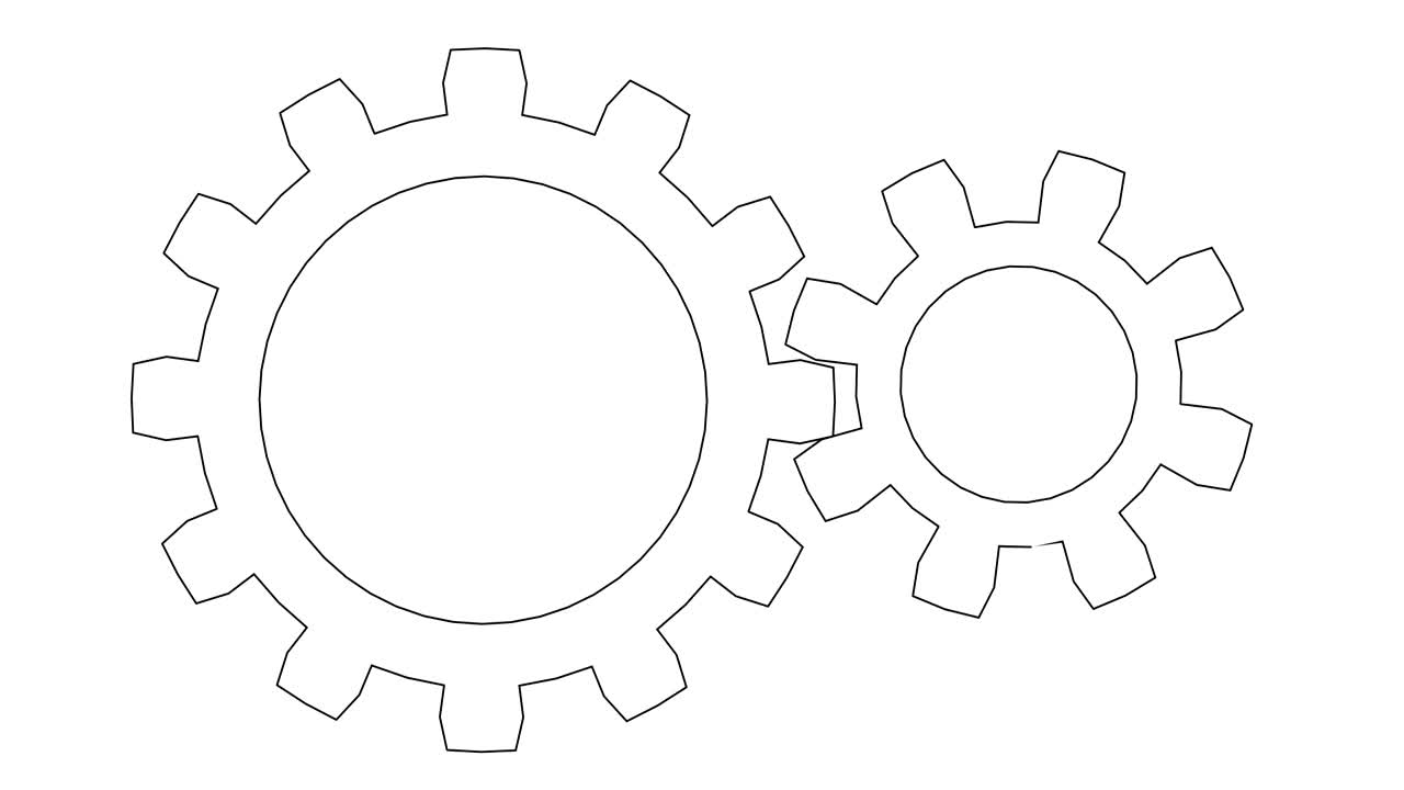 ruedas de engranajes giratorias. bucle sin costuras