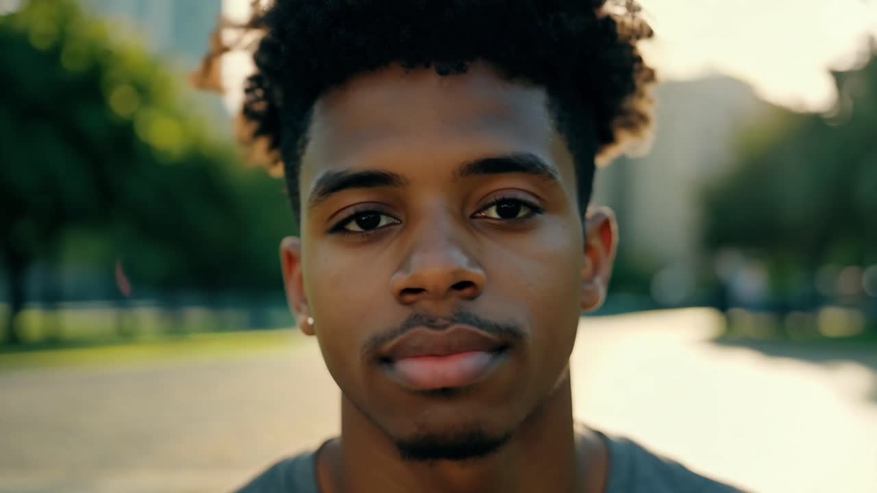 retrato de un joven en la ciudad