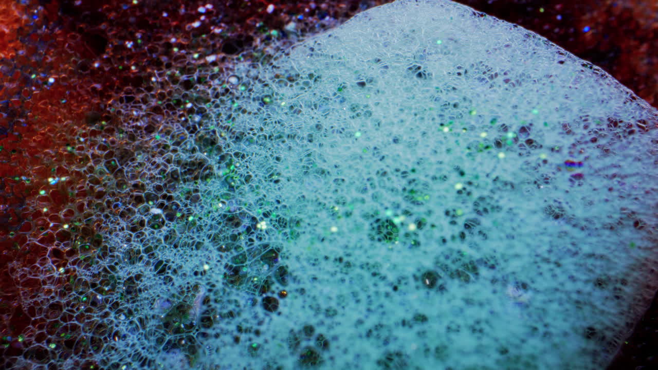 Close-up of Soap Suds with Glitter