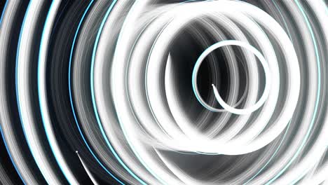 líneas de brillo giratorias en espiral abstractas, fondo generado por computadora, fondo de renderización 3d