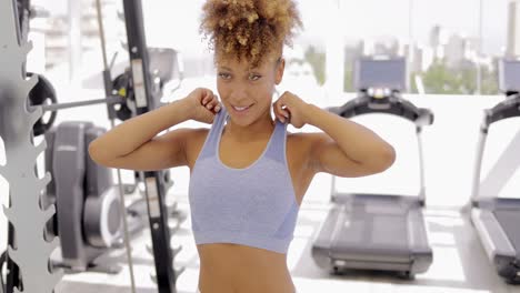 young sporty model in gym