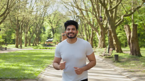 man running in a park