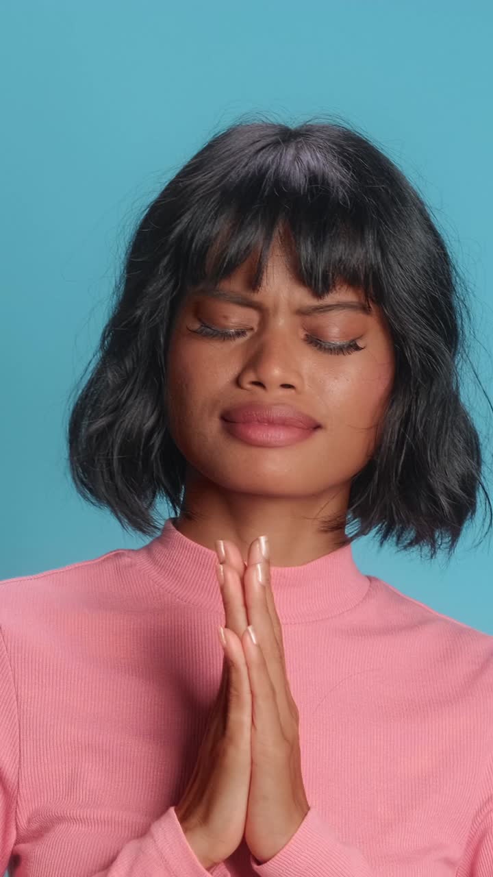 Embracing tranquility with gratitude during a peaceful moment