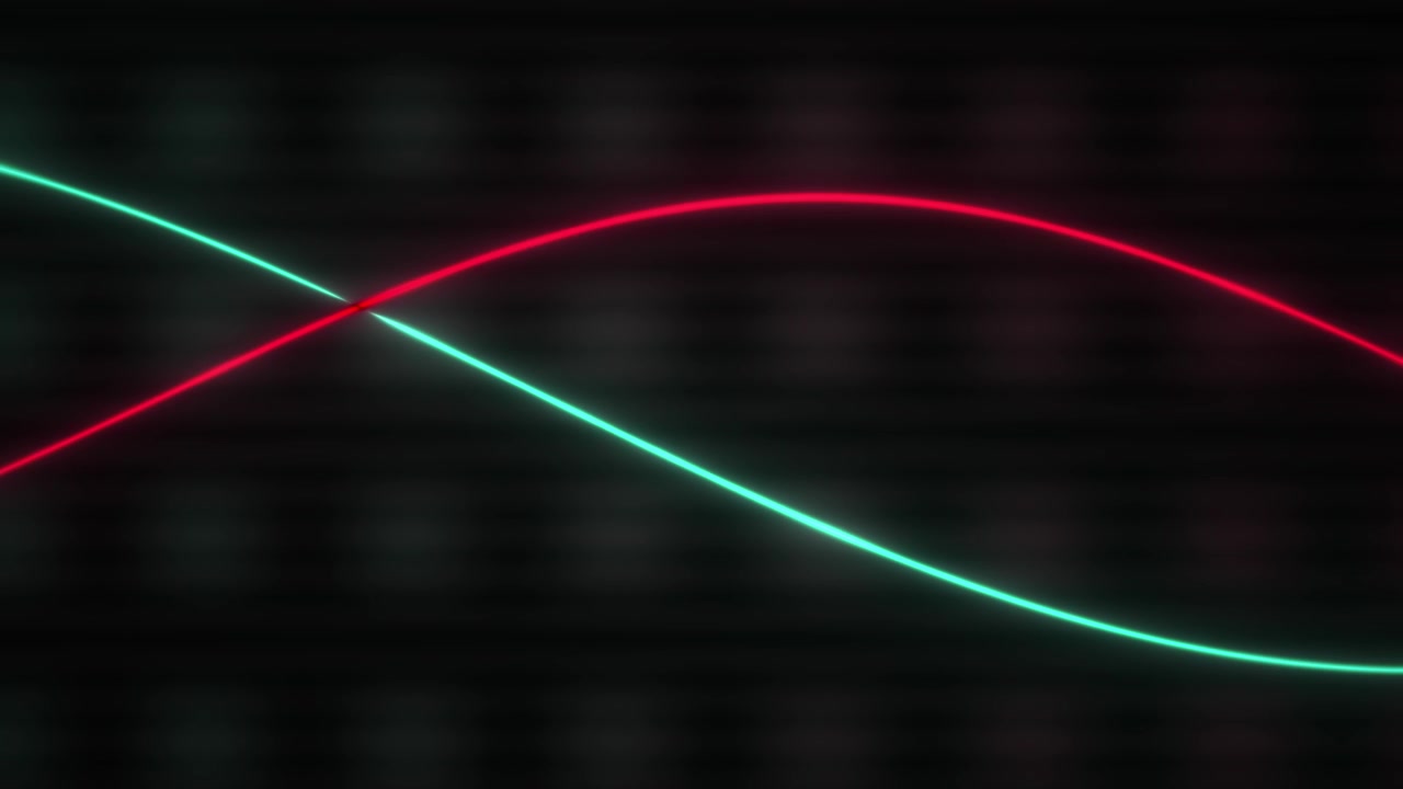 Onde sinusoidali neon astratte in movimento su sfondo scuro