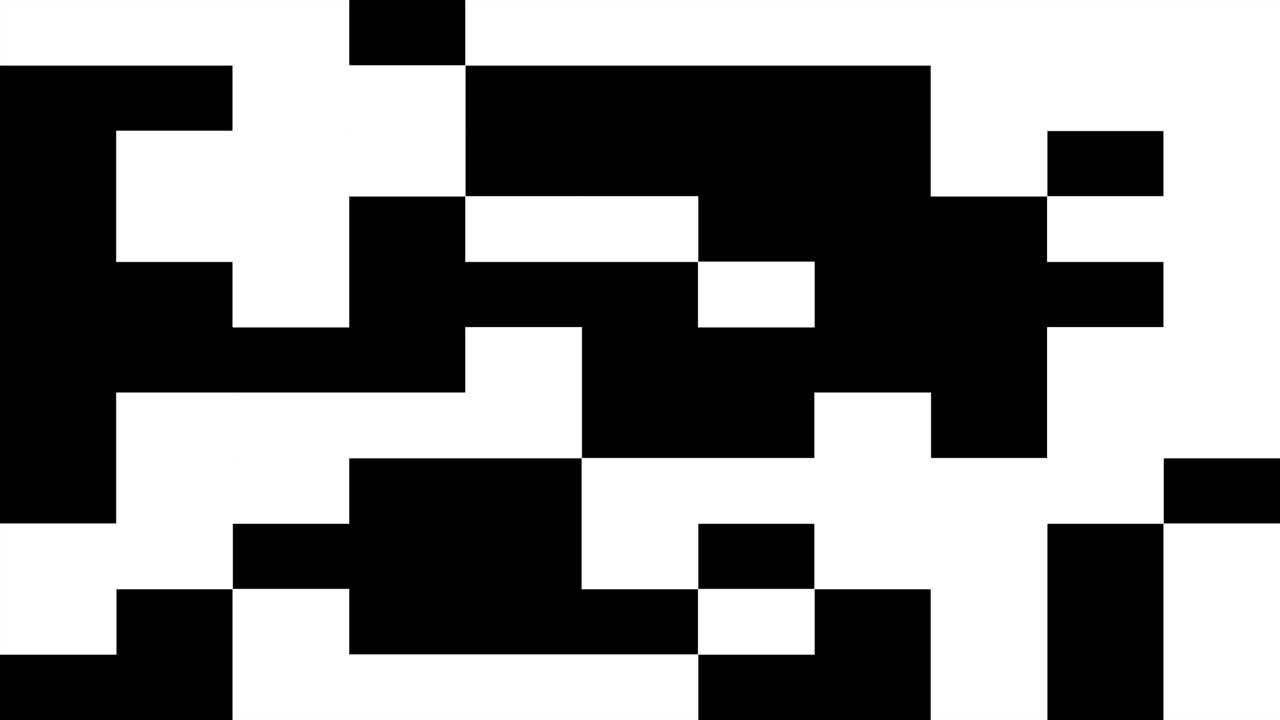 Abstract pixelated transition Pattern animation isolated on black background