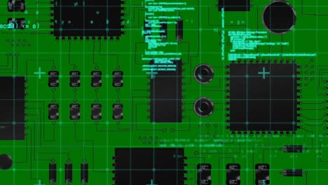 animation of data processing over computing board