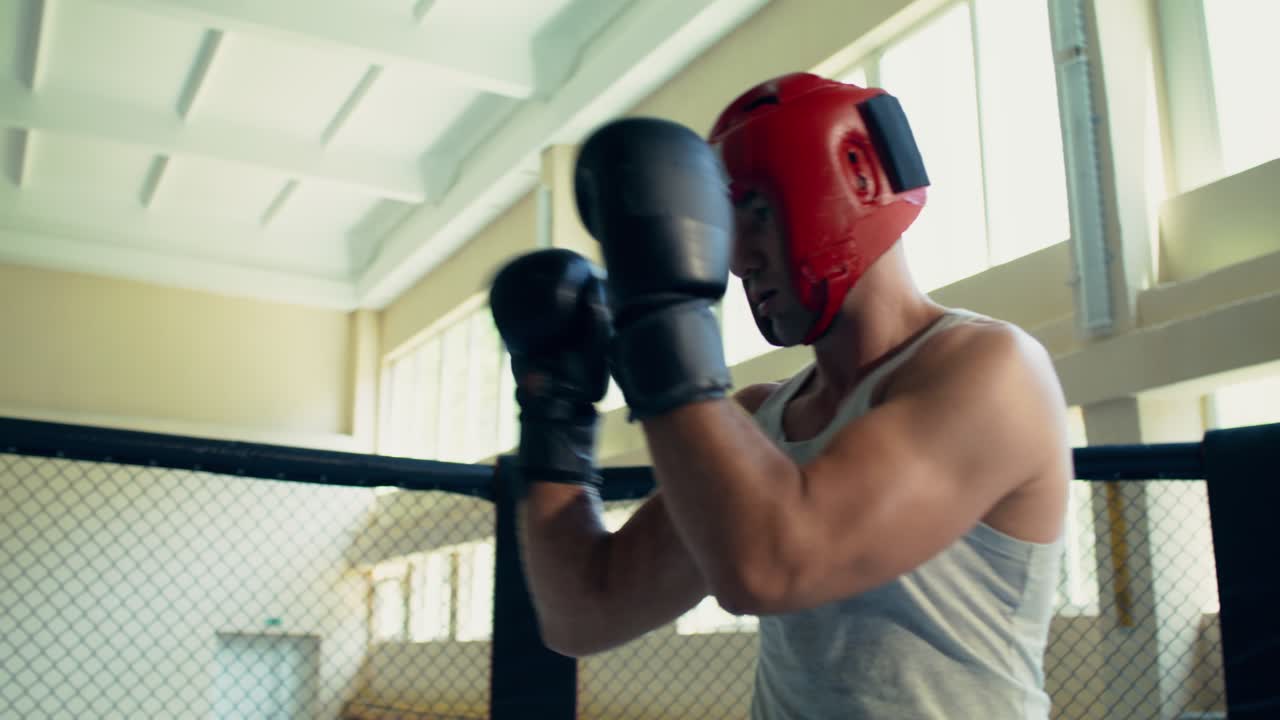 Allenamento di boxe sul ring