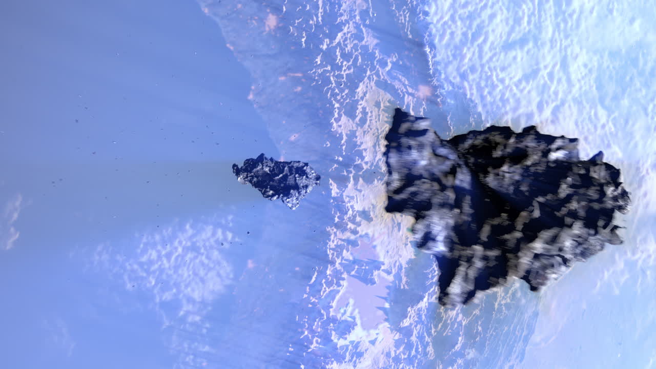 impacto de un asteroide en un planeta alienígena