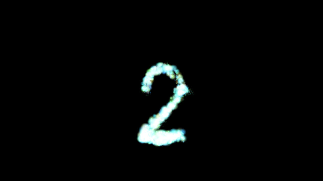 Glowing blue particle number two on transparent background