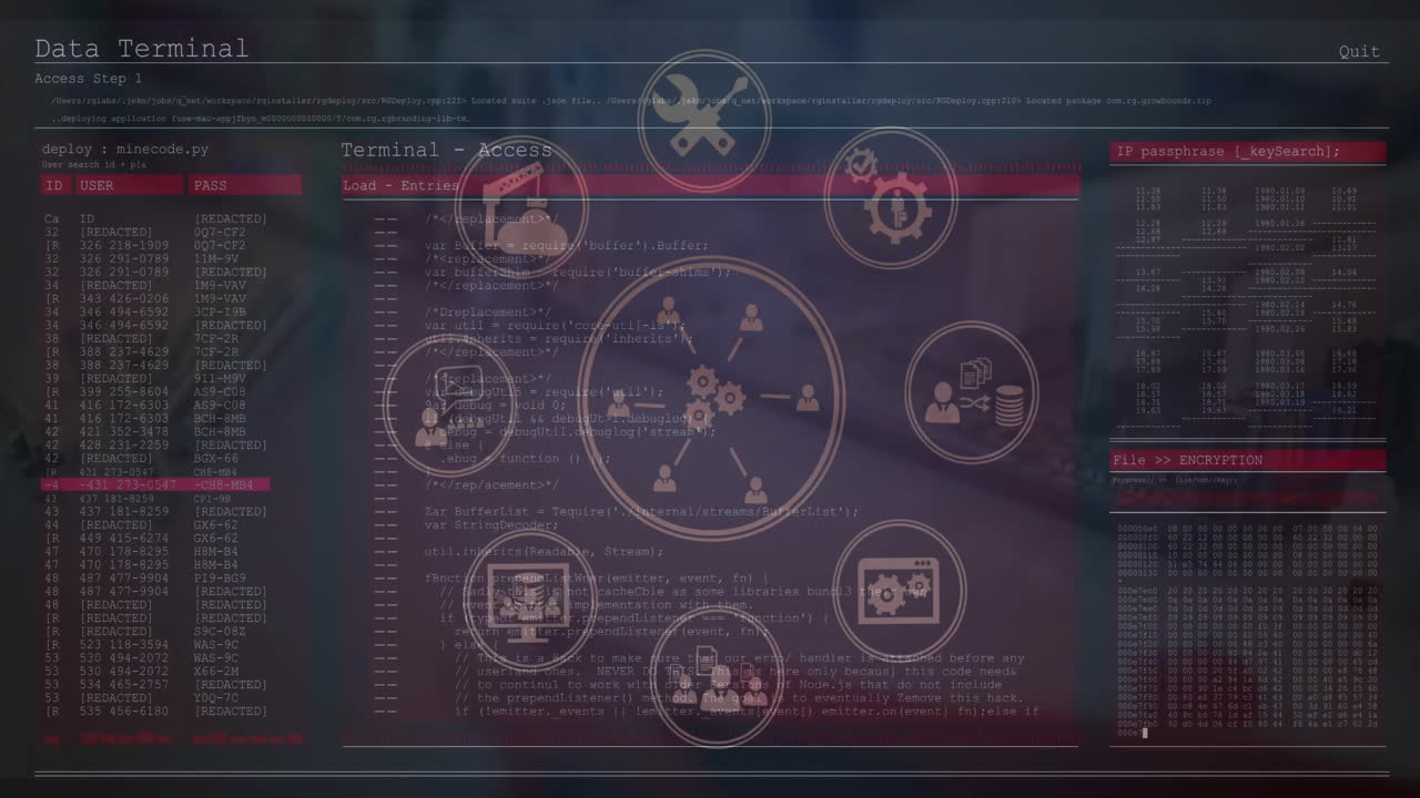 animación del procesamiento de datos financieros sobre el paisaje urbano