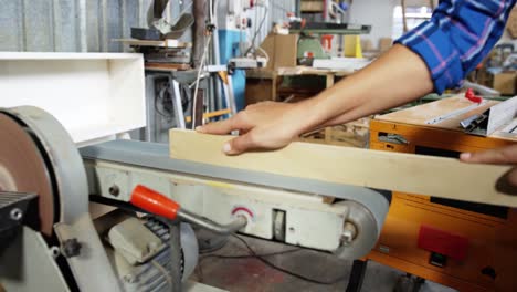 portrait of attractive carpenter working