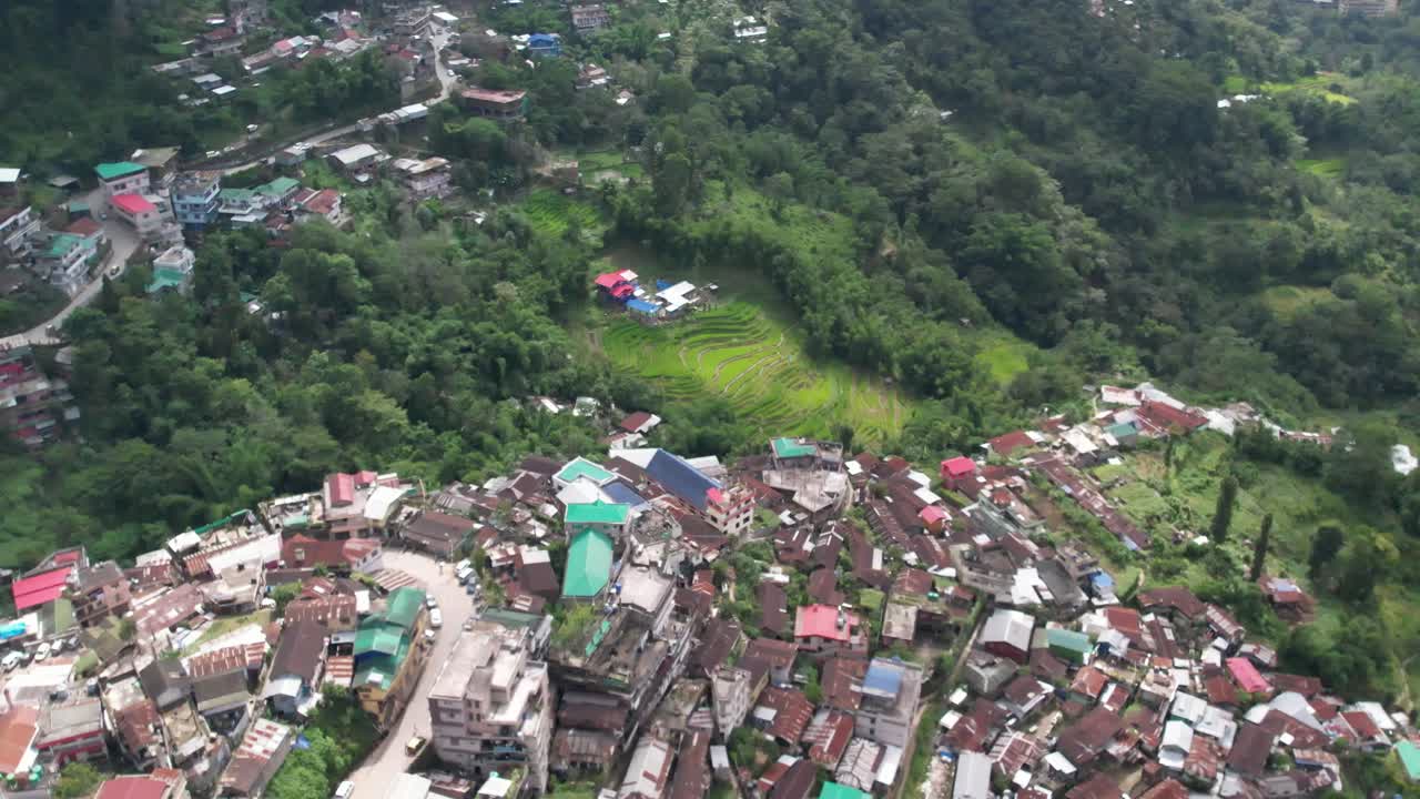 Arrozal em uma cidade serrana localizada no nordeste da Índia.