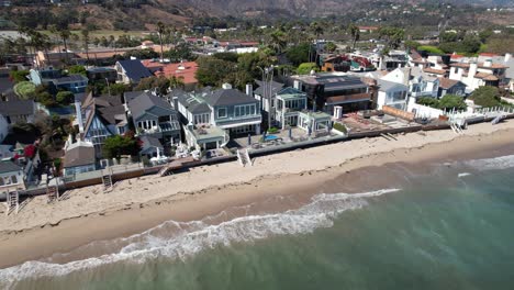 million dollar homes line the beach in malibu, southern california