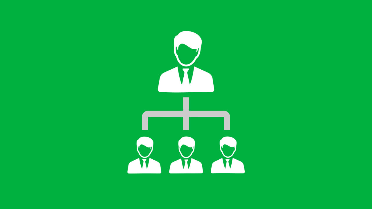 Animated Organizational Chart Showing Business Hierarchy and Team Growth