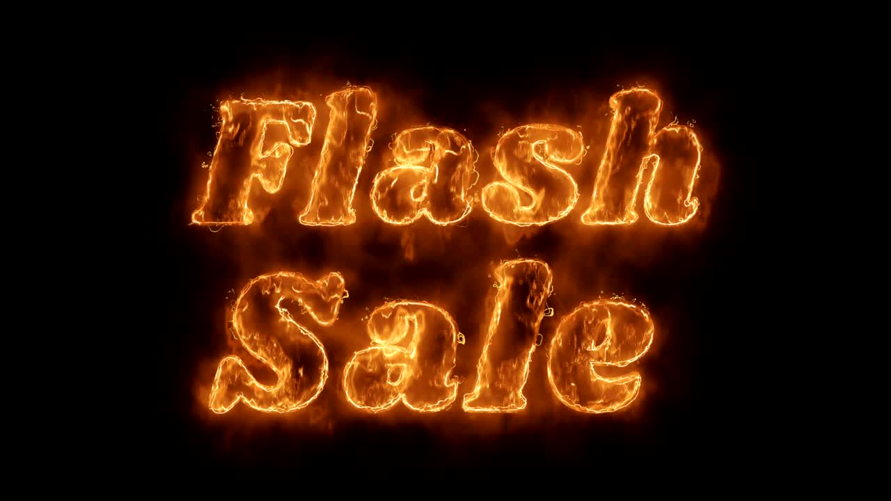 플래시 판매 단어 뜨거운 애니메이션 불타는 현실적인 불 불꽃 루프