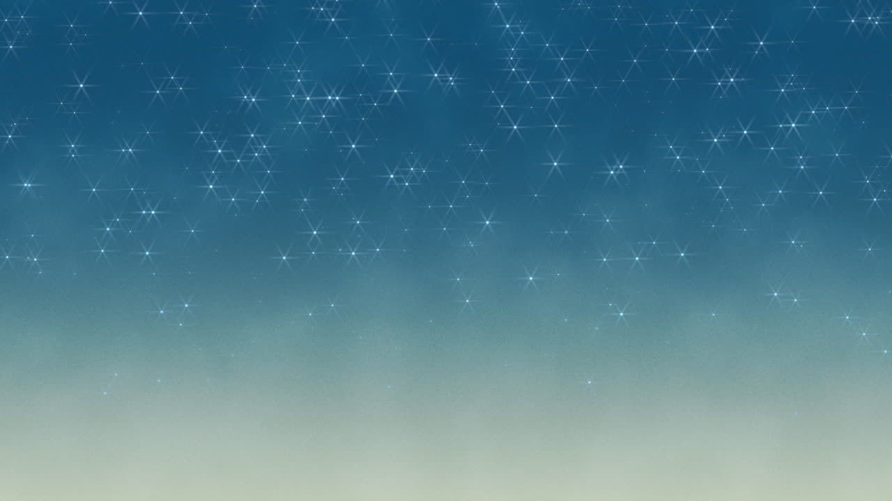 별이 빛나는 밤, 밝은 별들로 조명된 은 파란 하늘