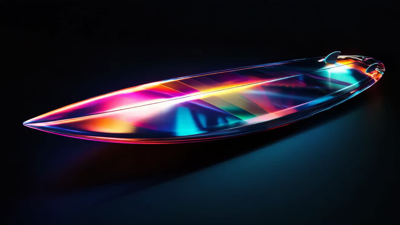 Colorful Holographic Surfboard