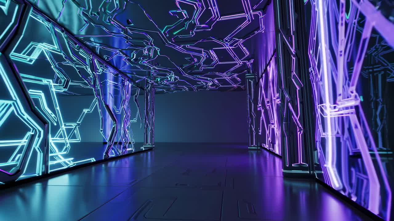 corredor de neón futurista