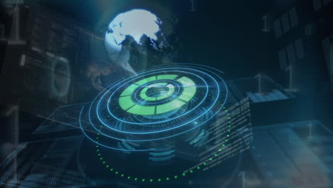 binary codes, globe, and technology