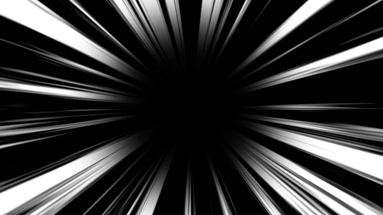 Dynamic Anime Speed Lines Zooming on Black Background