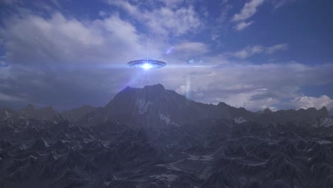 ufo over mountains