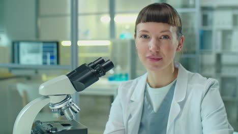 portrait of female scientist in laboratory
