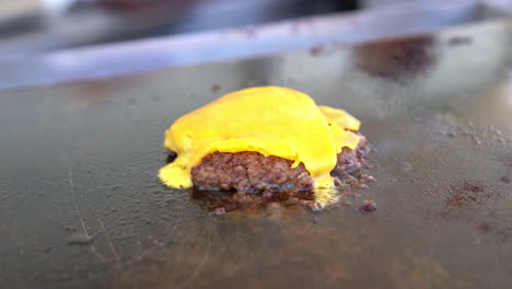 heating a cheeseburger on the grill