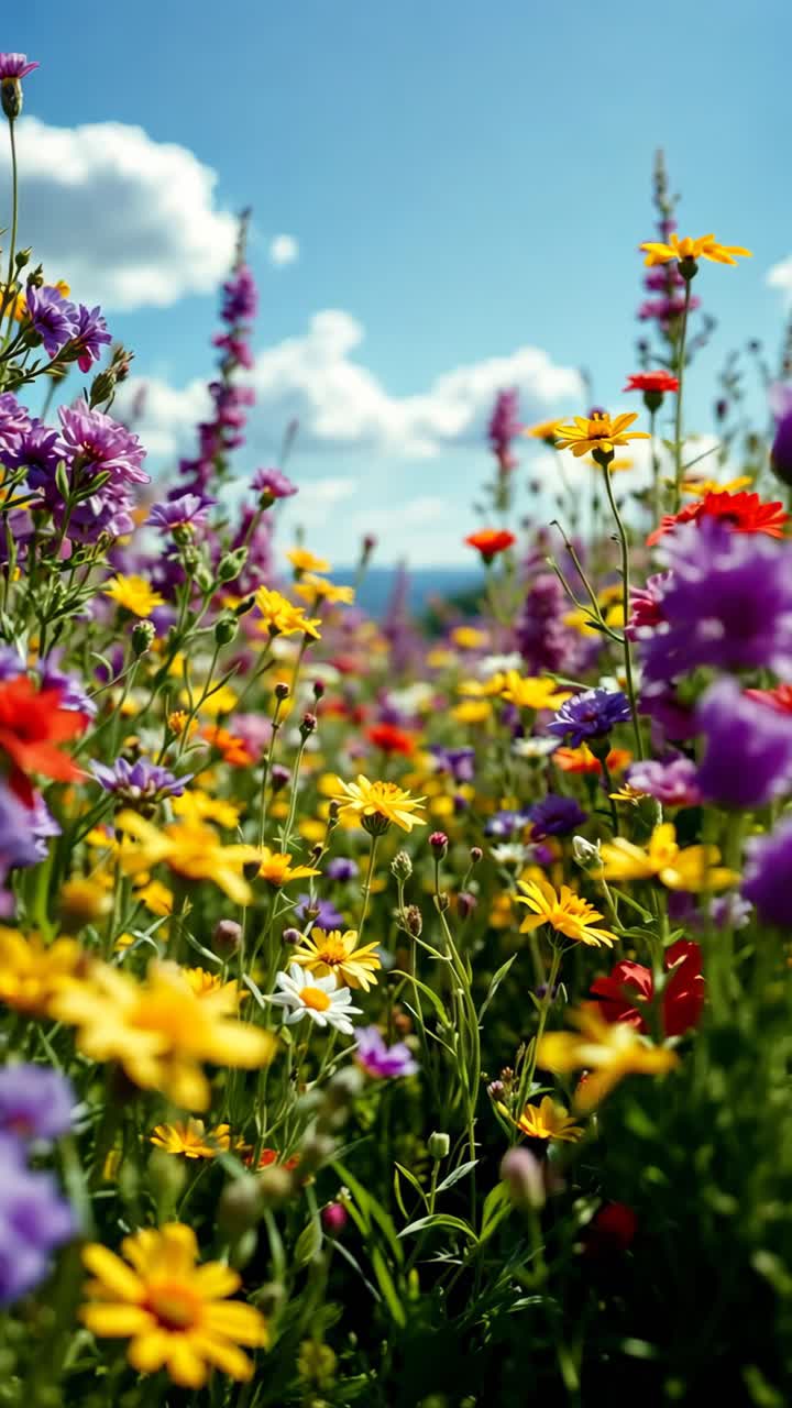 colorido prado de flores silvestres