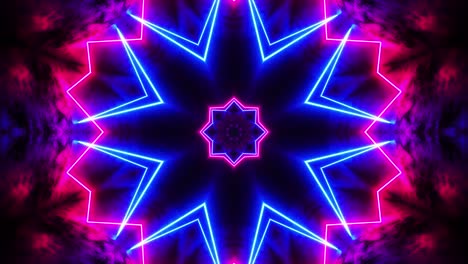 colorful pattern with neon lights in the middle of it. kaleidoscope vj loop