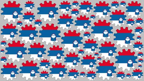 slovenian flag gears spinning background