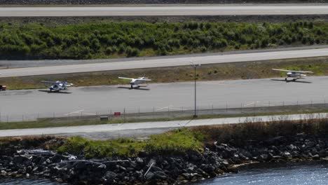 ketchikan international airport as viewed from tongass narrows channel. ketchikan international airport is located on gravina island across the tongass narrows, alaska.